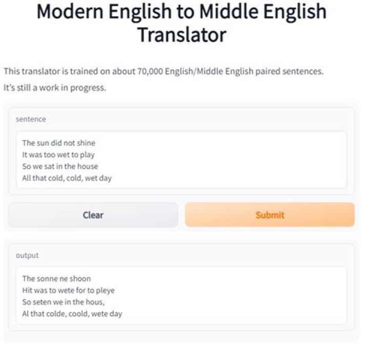Instantaneous Modern English To Ancient English Translator