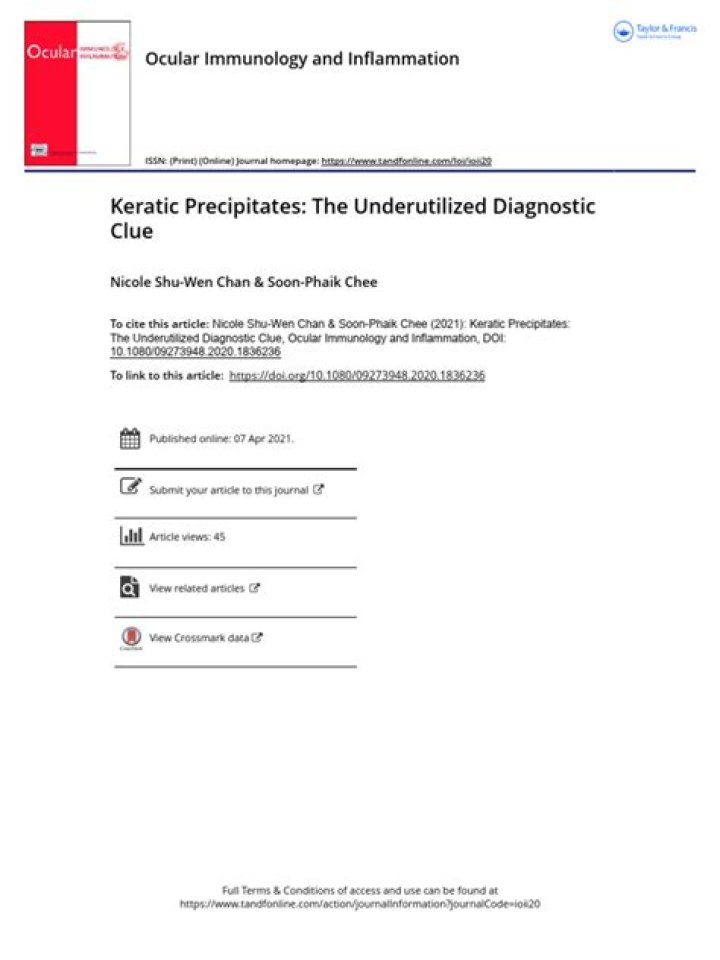 Keratic Precipitates: A Comprehensive Guide To Diagnosis And Management
