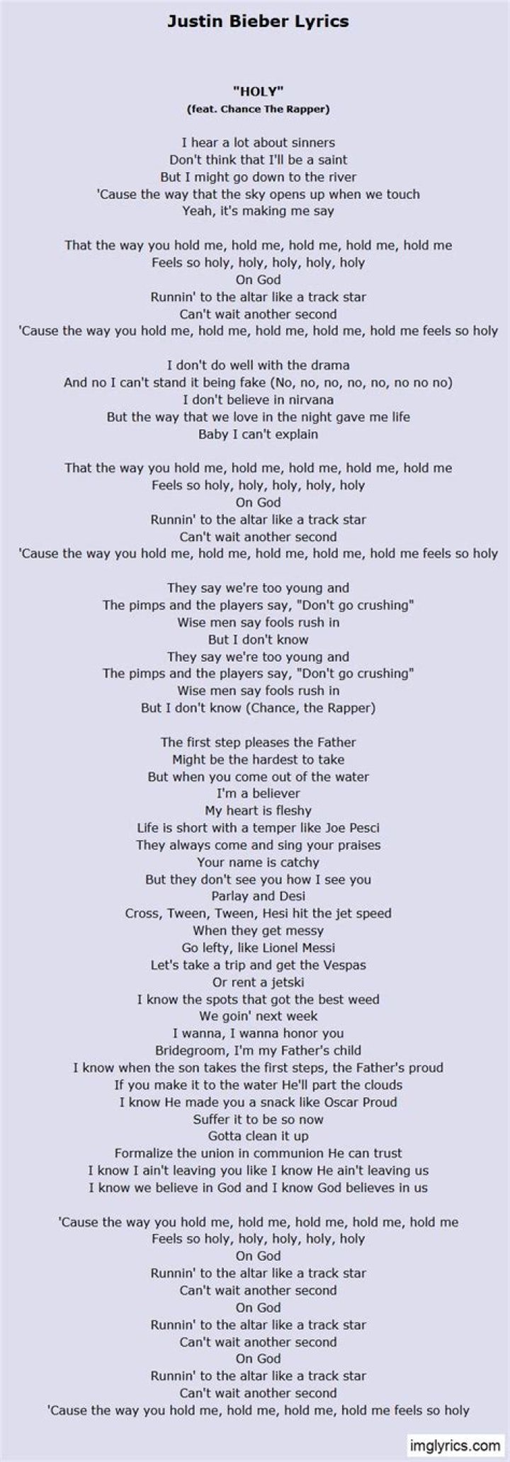 Official Lyrics: Be Alright By Justin Bieber